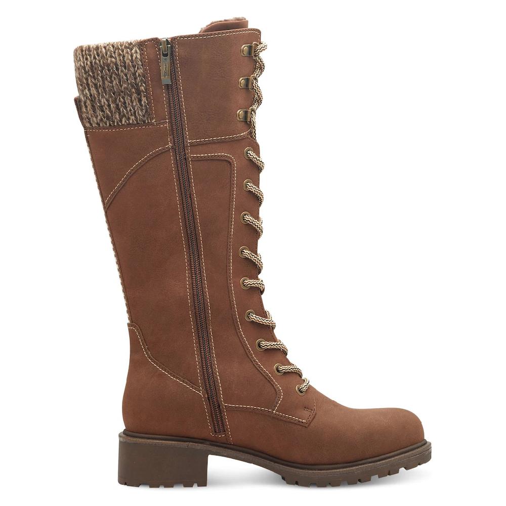 Tamaris Winterstiefel Blockabsatz Schnürstiefel Langschaftstiefel Vegane Verarbeitung ▷ Für