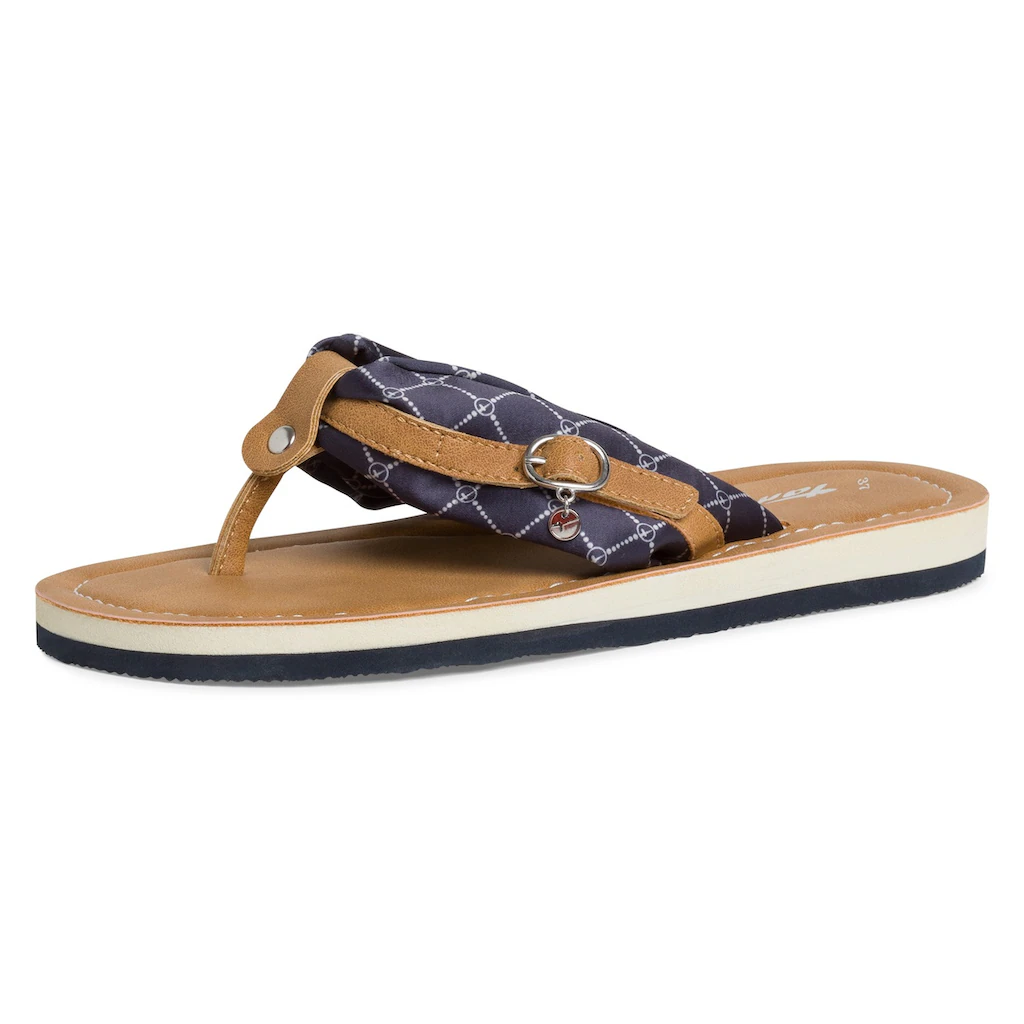 Tamaris Zehentrenner »AVRIL« Sommerschuh Flats Schlappen mit T-Logoanhänger