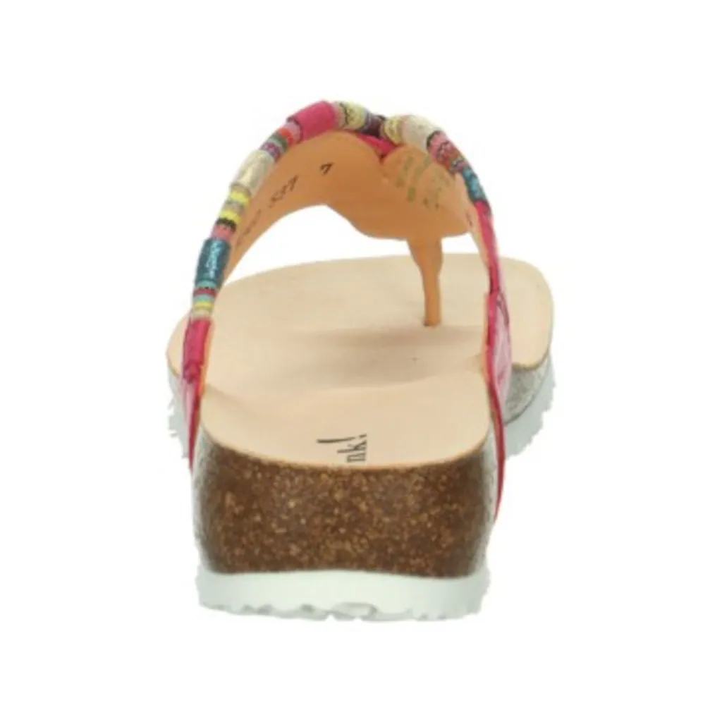 Think Zehentrenner »Julia« Keilabsatz Sommerschuh Schlappen Mit Bunten Schmuckelementen