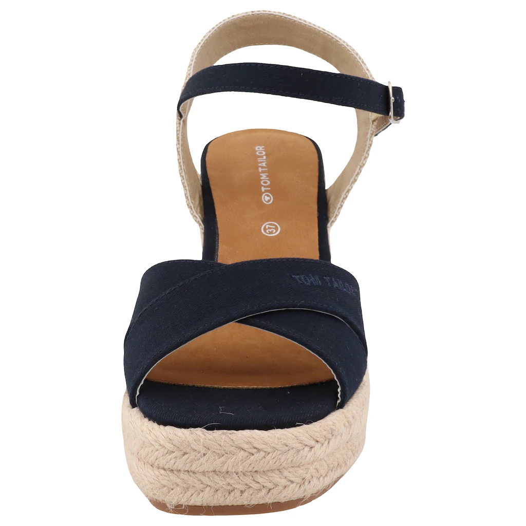 TOM TAILOR High-Heel-Sandalette »Jolanda« Sommerschuh Sandale Keilabsatz Mit Verstellbarem Ristriemchen Kaufen