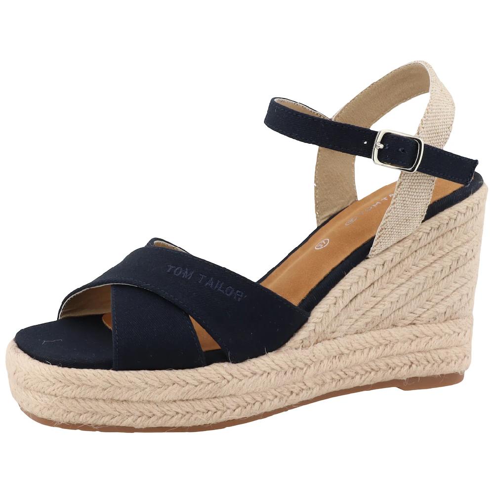 TOM TAILOR High-Heel-Sandalette »Jolanda« Sommerschuh Sandale Keilabsatz mit verstellbarem Ristriemchen kaufen