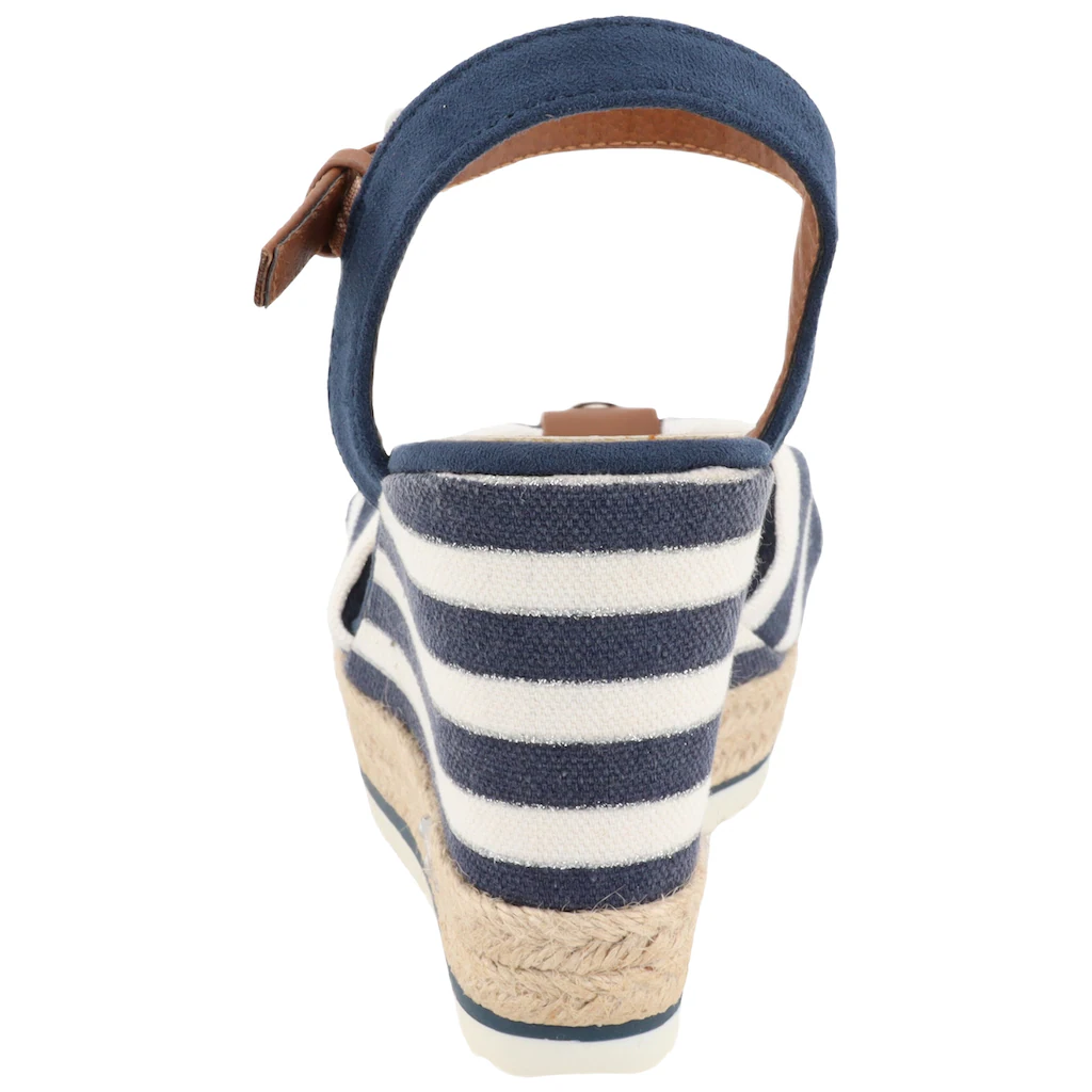 TOM TAILOR High-Heel-Sandalette »Valeria« Sommerschuh Sandale Keilabsatz Im Streifen Look Kaufen