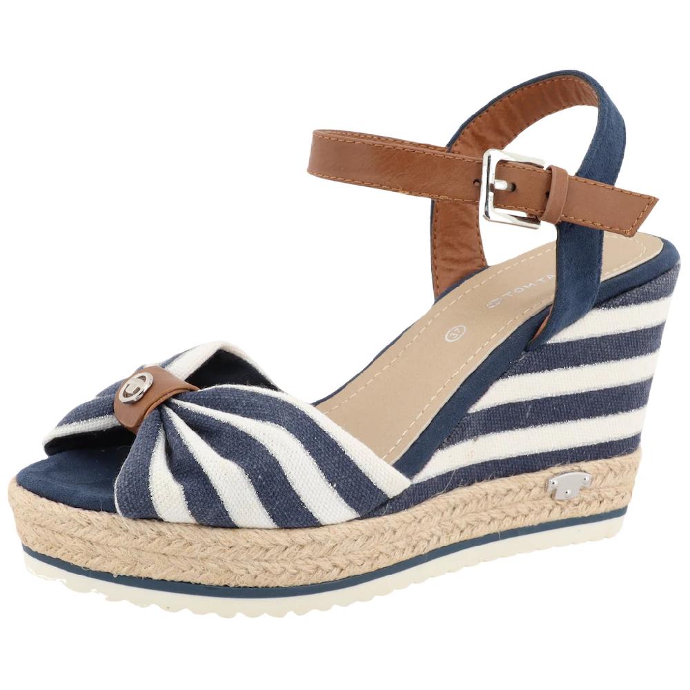 TOM TAILOR High-Heel-Sandalette »Valeria« Sommerschuh Sandale Keilabsatz im Streifen Look kaufen