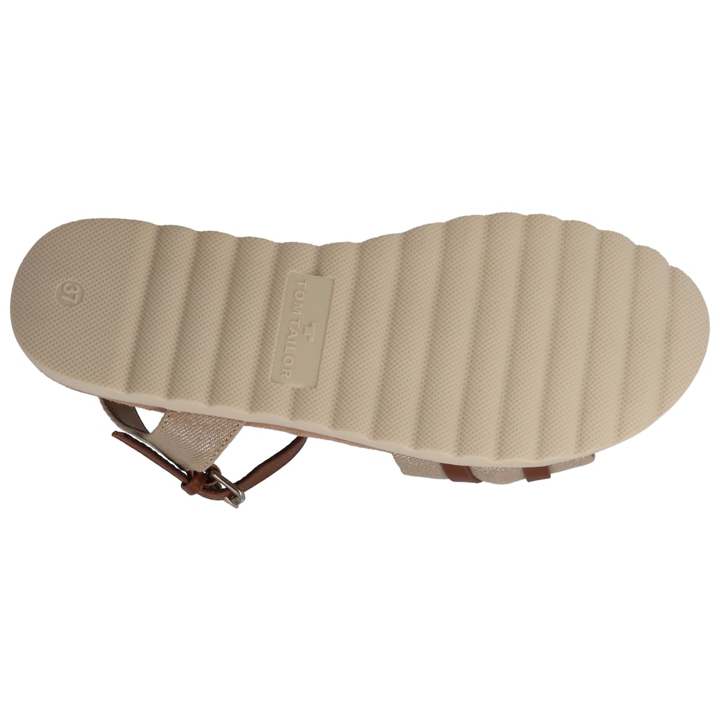 TOM TAILOR Riemchensandale Sommerschuh Sandalette Flats Mit Verstellbarer Schnalle