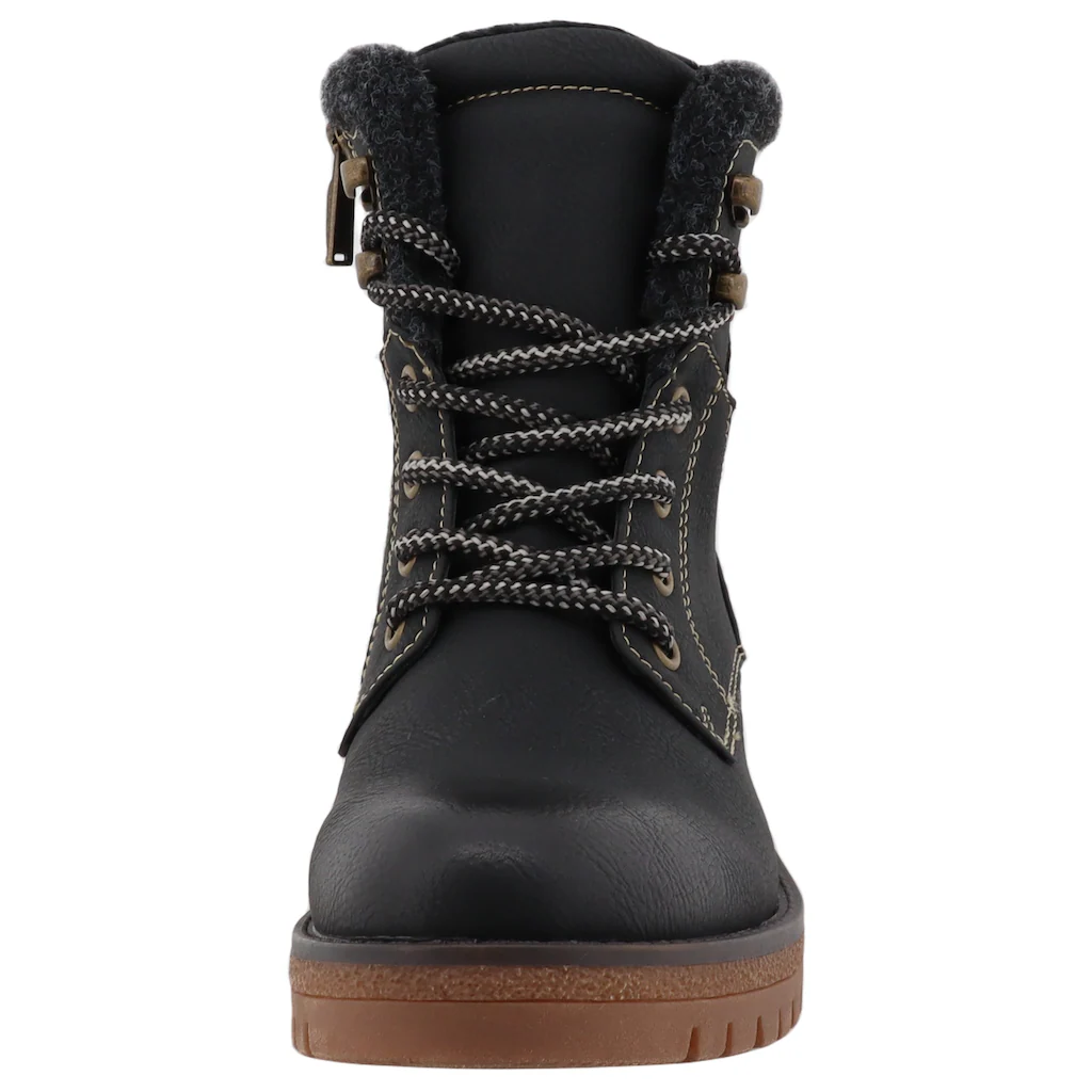 TOM TAILOR Schnürboots Blockabsatz Outdoorschuh Schnürstiefelette Mit Reißverschluss Online Kaufen