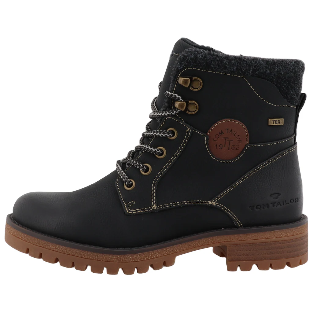 TOM TAILOR Schnürboots Blockabsatz Outdoorschuh Schnürstiefelette Mit Reißverschluss Online Kaufen