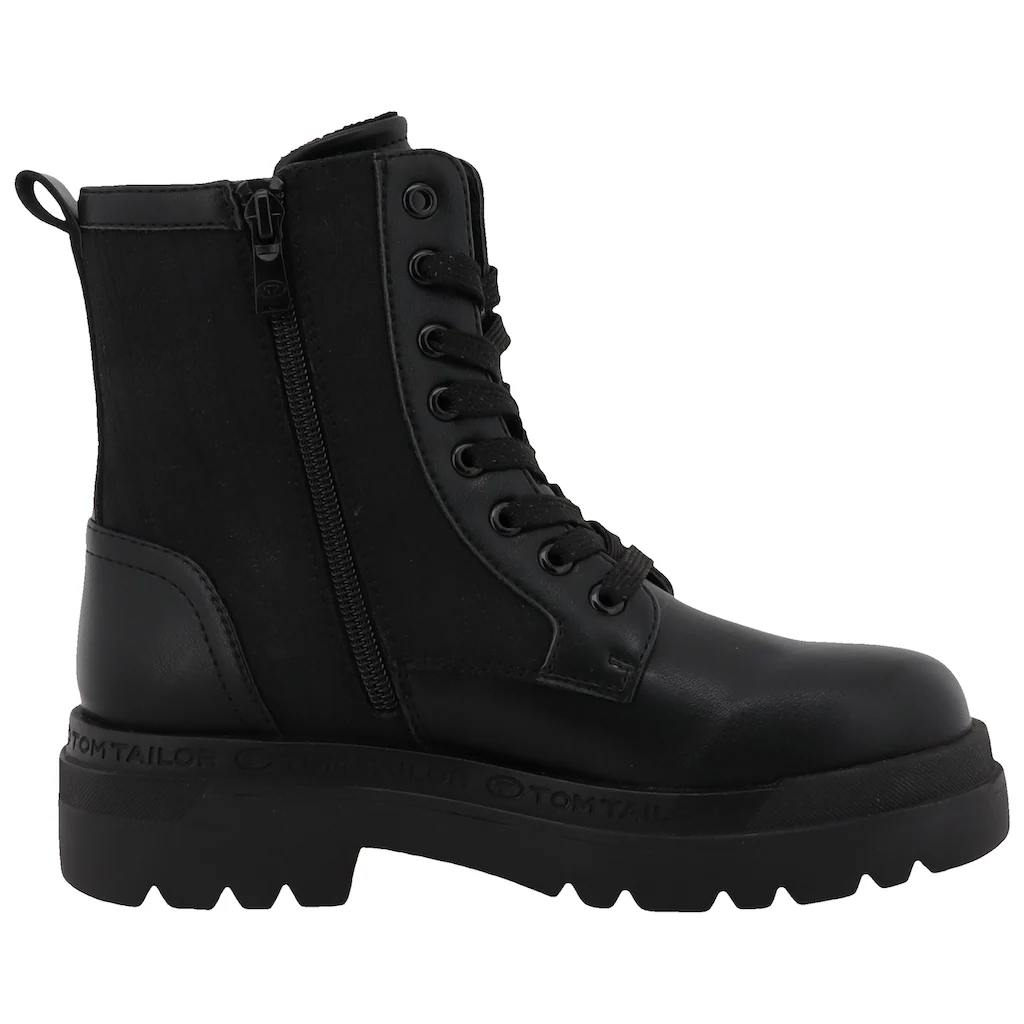 TOM TAILOR Schnürboots Blockabsatz Schnürstiefelette Combat-Boots Mit Reißverschluss Bestellen