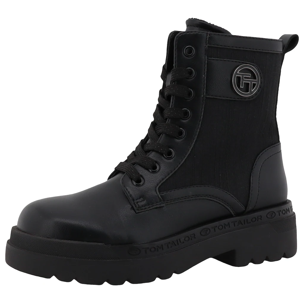 TOM TAILOR Schnürboots Blockabsatz Schnürstiefelette Combat-Boots mit Reißverschluss bestellen