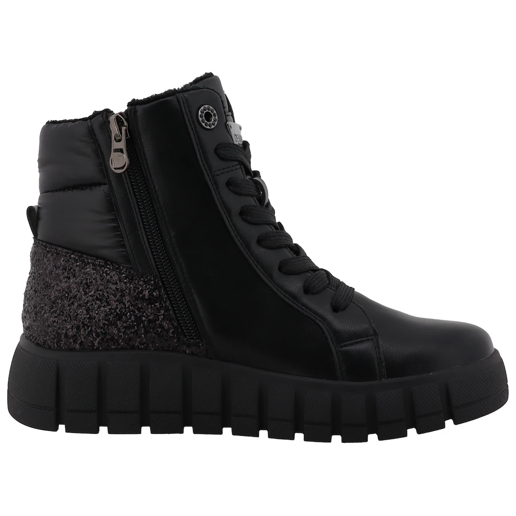 TOM TAILOR Schnürboots Keilabsatz Plateau Schnürstiefelette Mit Schöner Ziersteppung ▷ Für