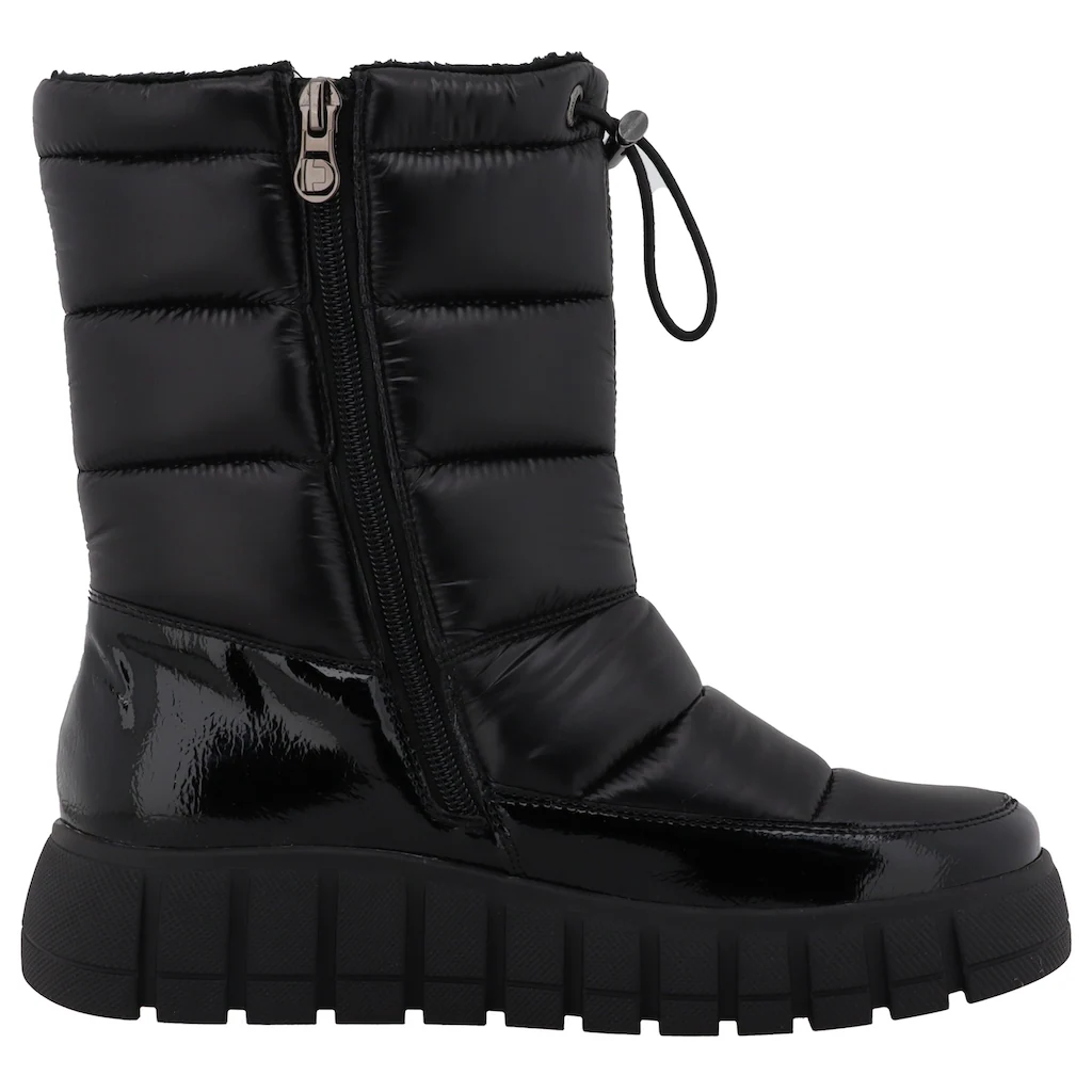 TOM TAILOR Stiefel Keilabsatz Plateau Schneeschuh Boots Mit Praktischem Täschchen