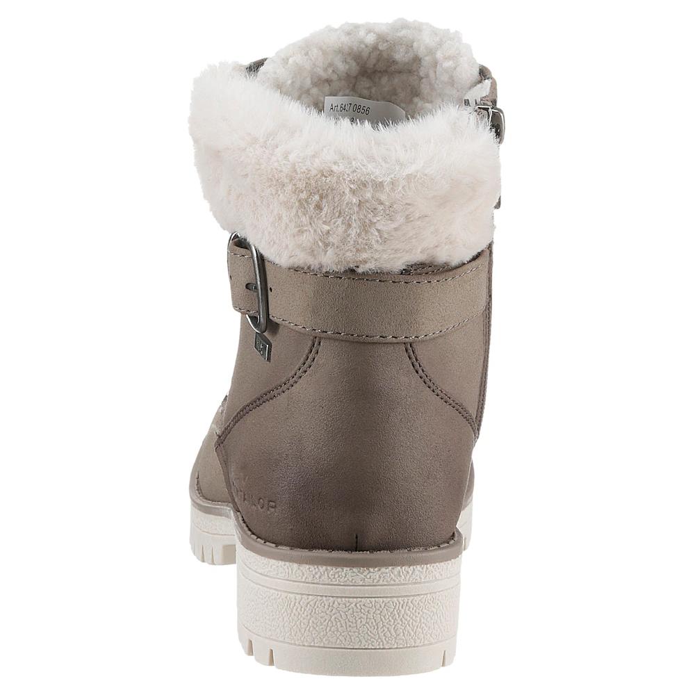 TOM TAILOR Winterboots Blockabsatz Schnürboots Winterstiefelette Modische Zierschnalle Online Bestellen
