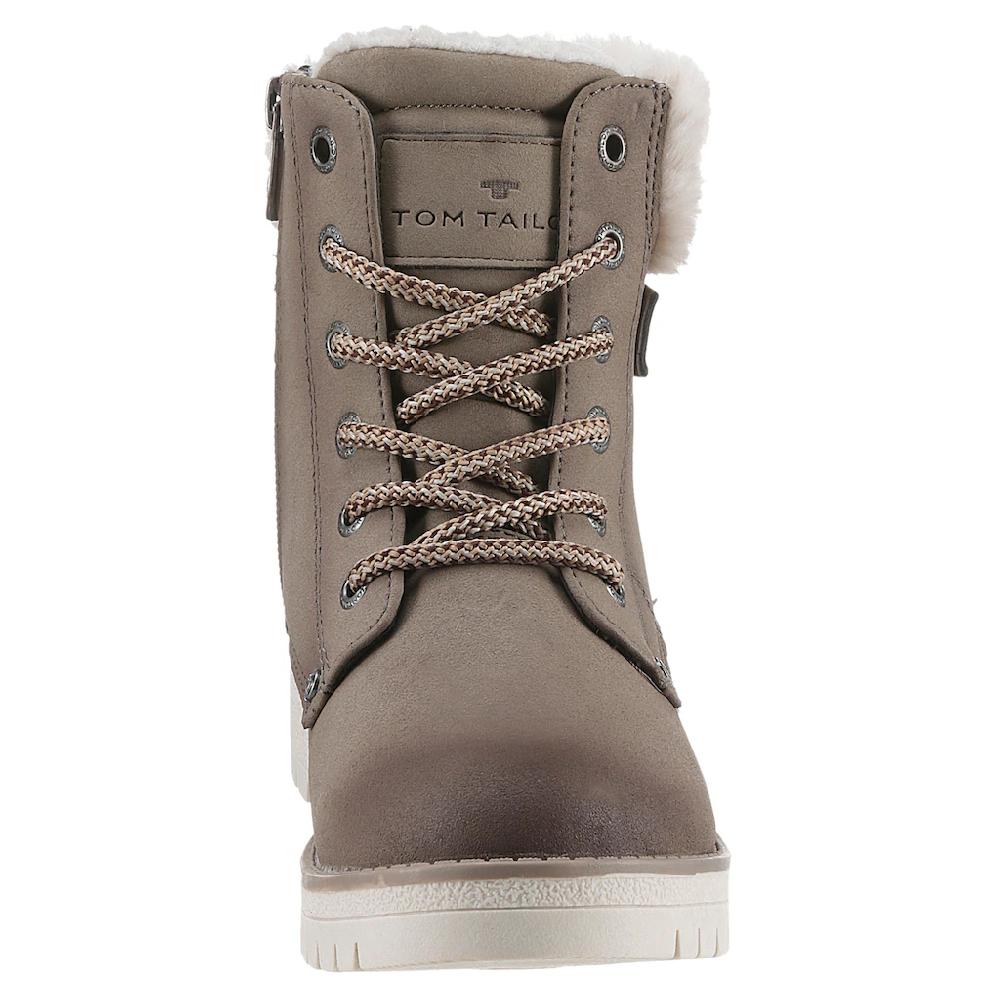 TOM TAILOR Winterboots Blockabsatz Schnürboots Winterstiefelette Modische Zierschnalle Online Bestellen