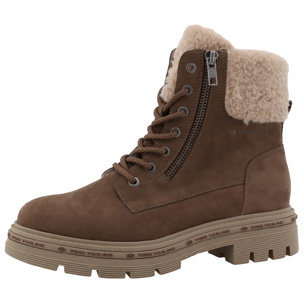TOM TAILOR Winterboots Blockabsatz Schnürboots Winterstiefelette mit Warmfutter-Kragen bestellen