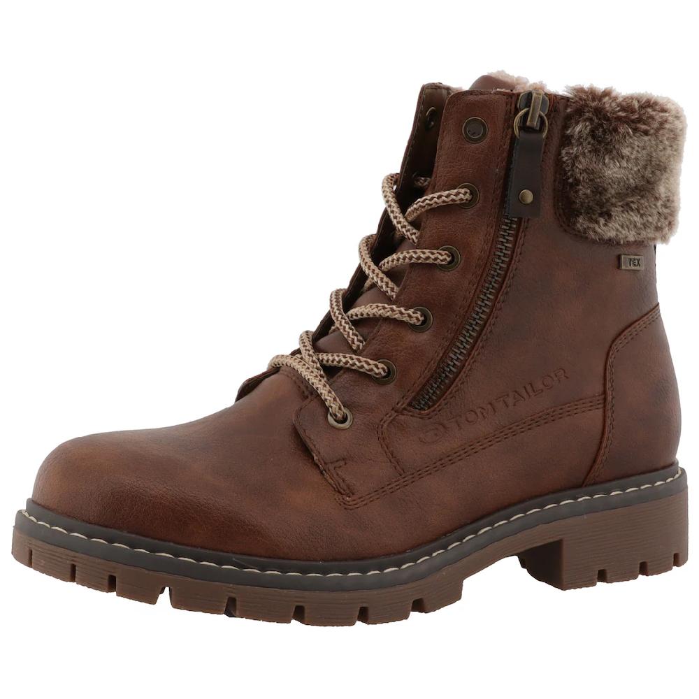 TOM TAILOR Winterboots Blockabsatz Winterstiefelette Schnürboots in bequemer Form ▷ für