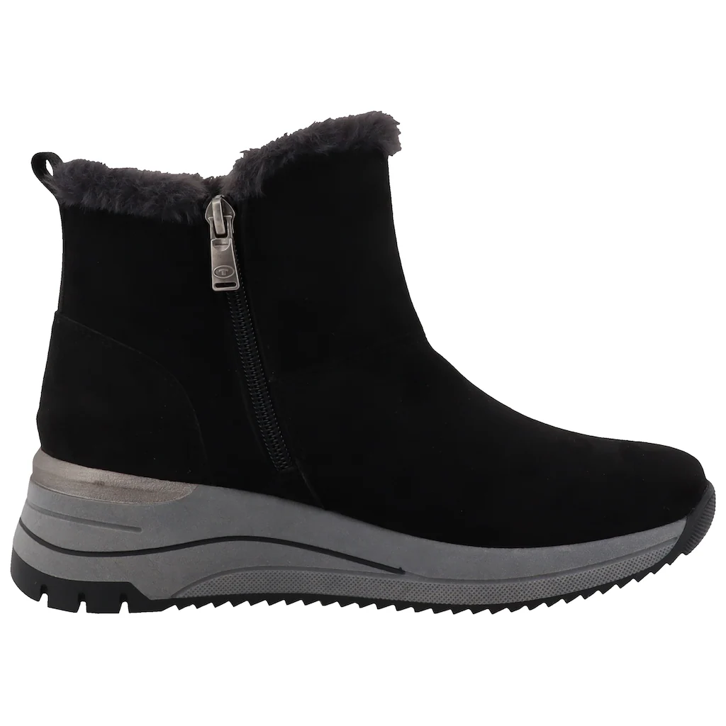 TOM TAILOR Winterboots Keilabsatz Plateau Stiefelette Mit Fellimitat-Kragen Kaufen