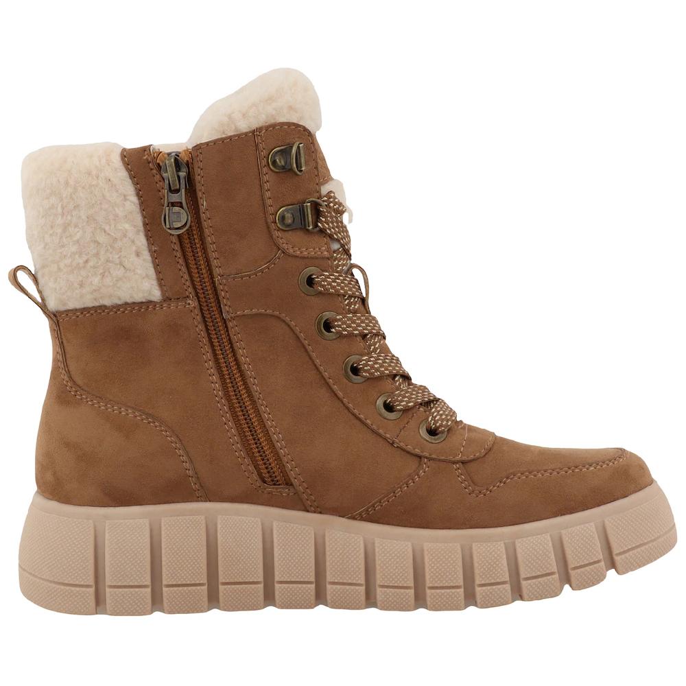 TOM TAILOR Winterboots Keilabsatz Plateau Winterstiefelette Schnürboots Reißverschluss ▷ Für