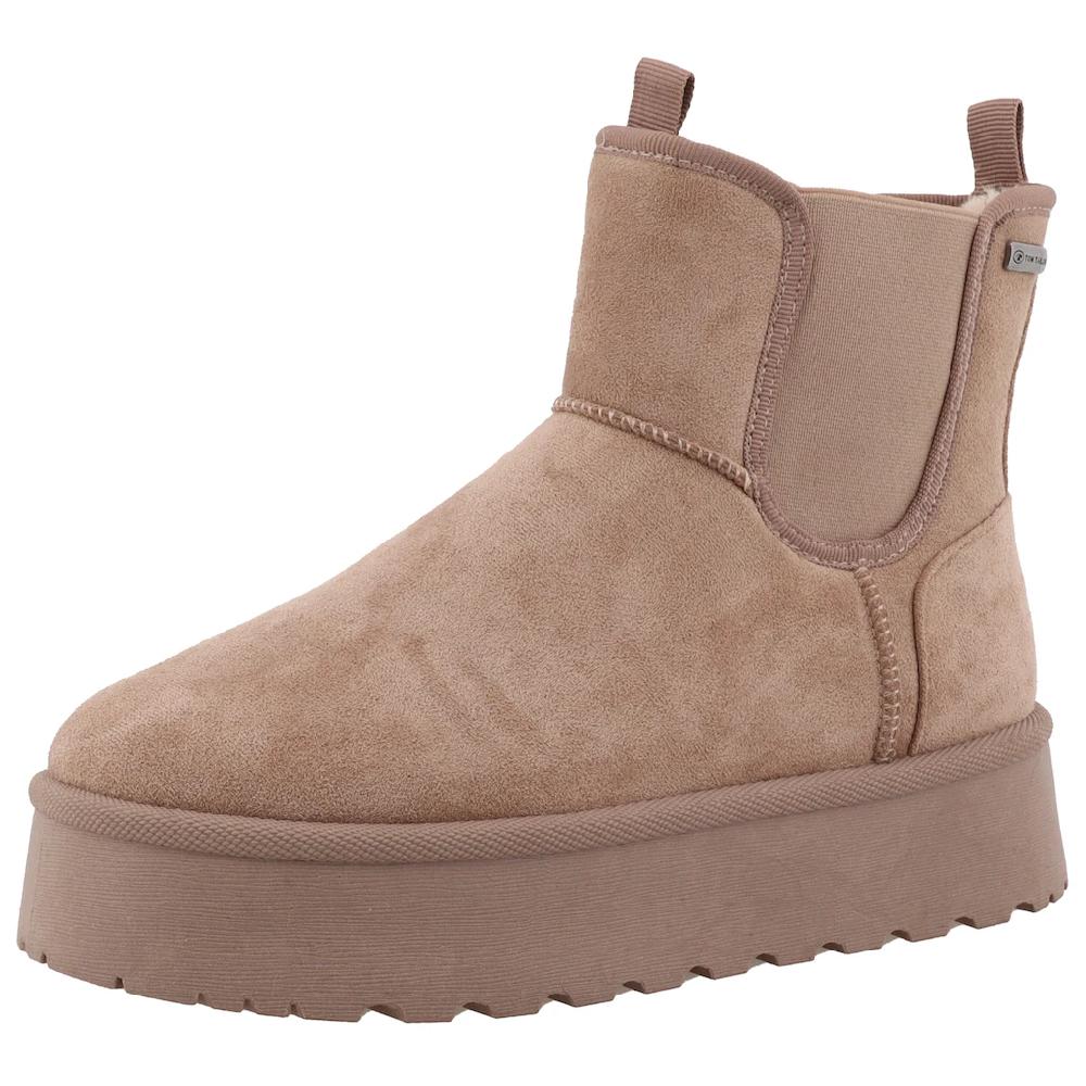 TOM TAILOR Winterboots Plateau Schlupfboots Hausschuh mit zwei Anziehlaschen ▷ für