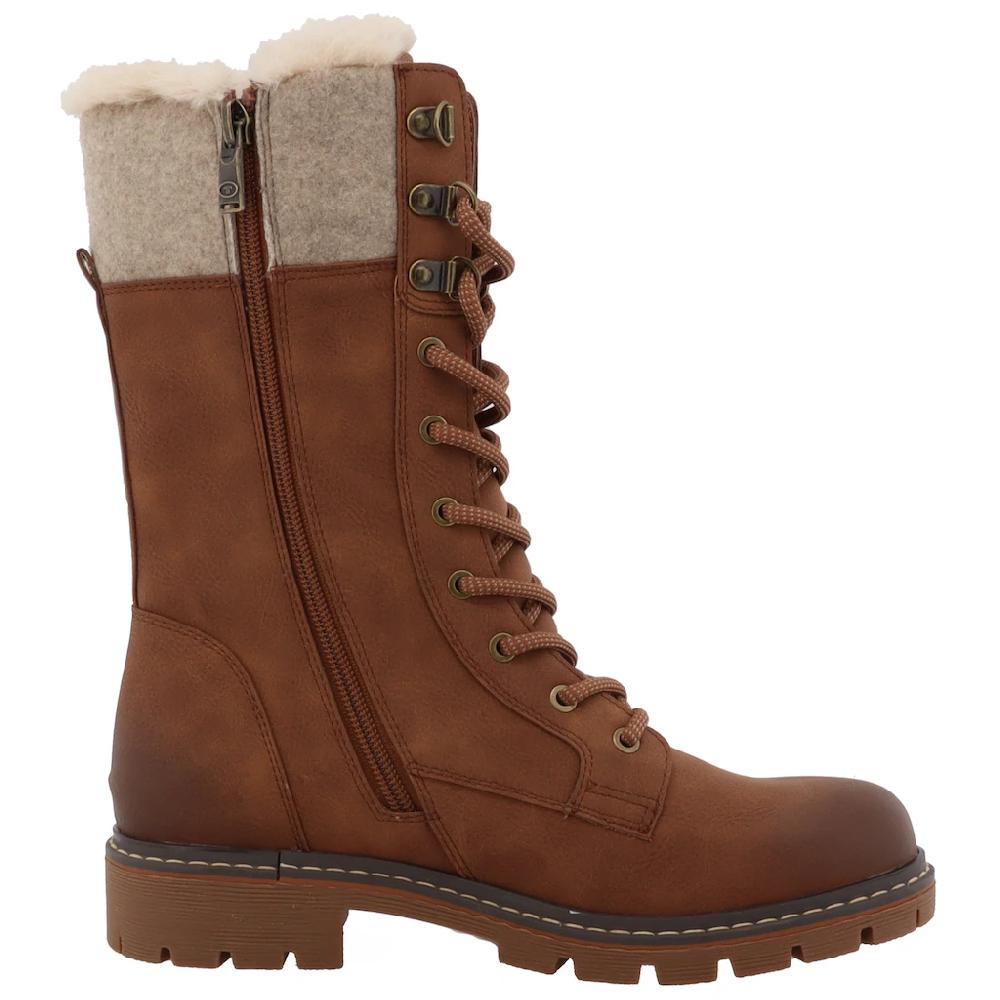 TOM TAILOR Winterstiefel Blockabsatz Winterboots Schnürstiefel Im Modischen Used-Look Kaufen