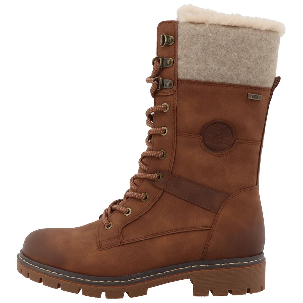 TOM TAILOR Winterstiefel Blockabsatz Winterboots Schnürstiefel Im Modischen Used-Look Kaufen