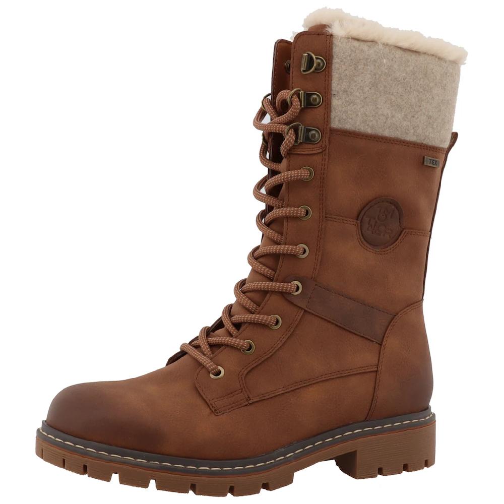 TOM TAILOR Winterstiefel Blockabsatz Winterboots Schnürstiefel im modischen Used-Look kaufen