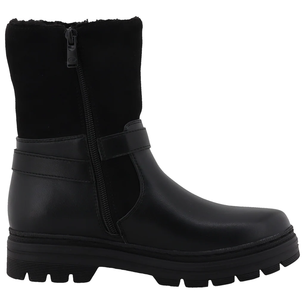 TOM TAILOR Winterstiefelette Blockabsatz Winterboots Stiefelette Mit Zierschnalle ▷ Für