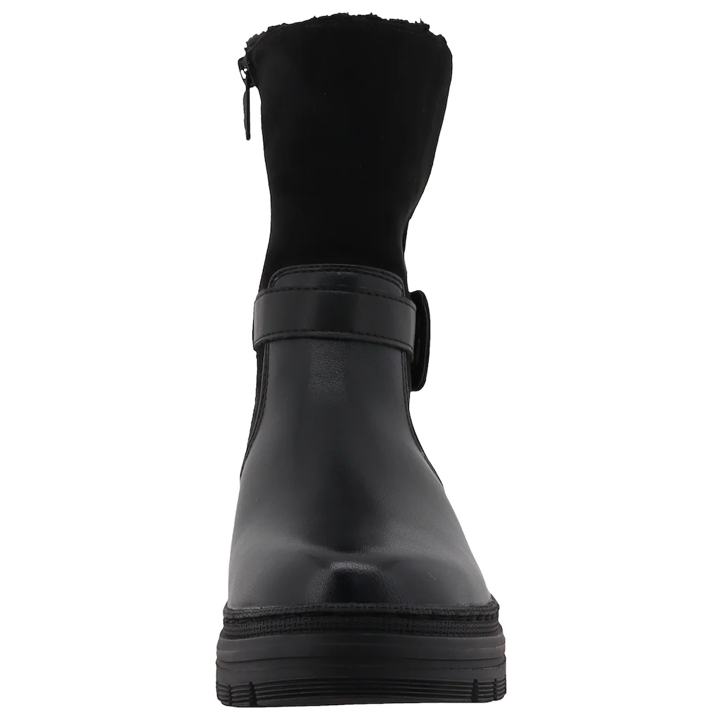 TOM TAILOR Winterstiefelette Blockabsatz Winterboots Stiefelette Mit Zierschnalle ▷ Für