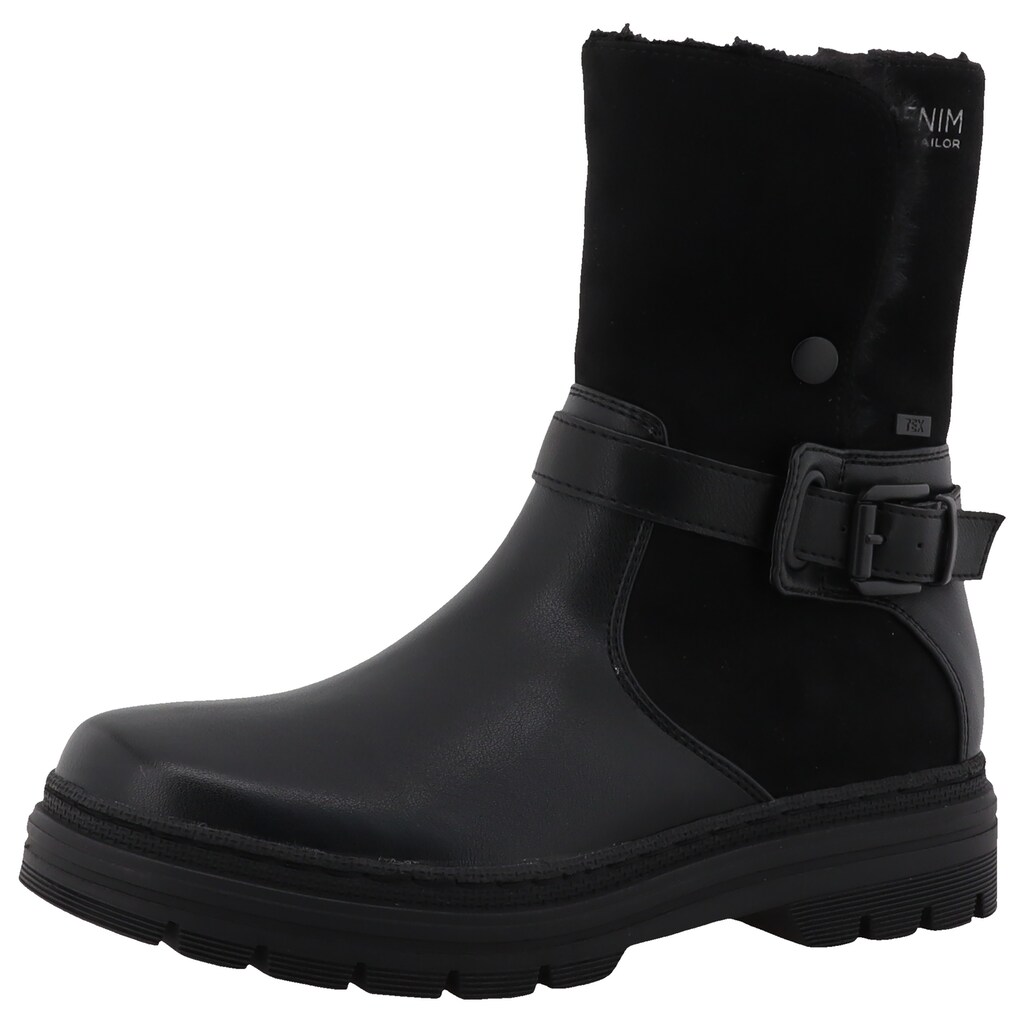 TOM TAILOR Winterstiefelette Blockabsatz Winterboots Stiefelette mit Zierschnalle ▷ für