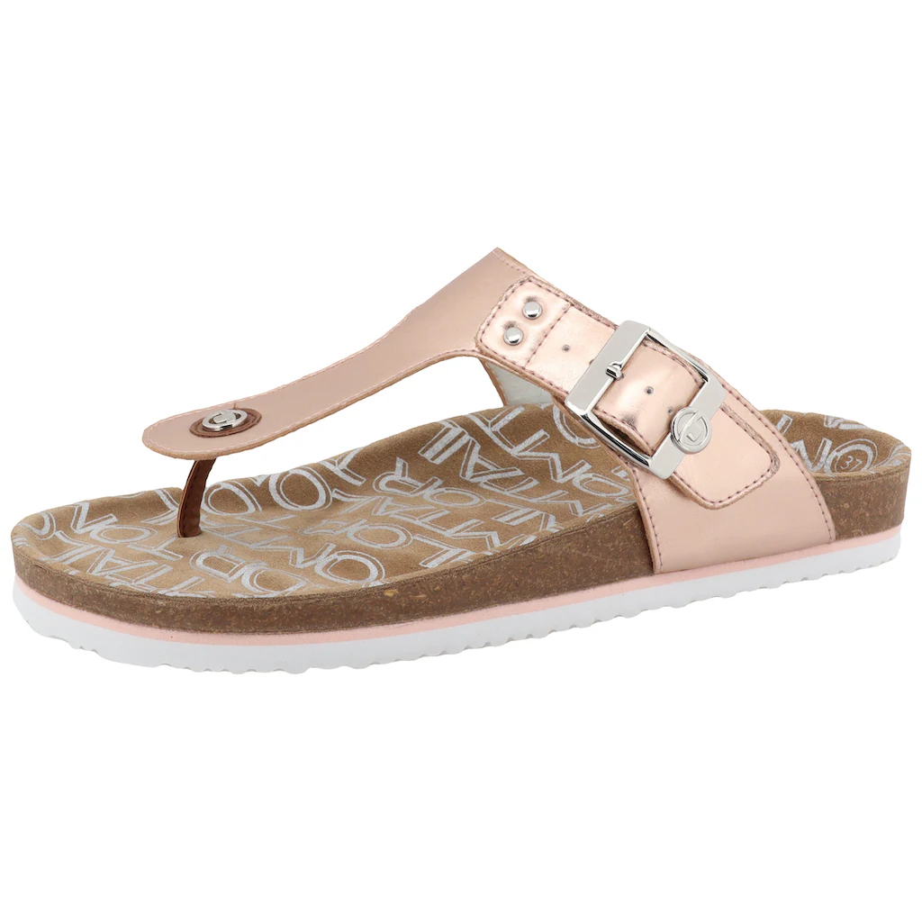 TOM TAILOR Zehentrenner »Greta« Sommerschuh Dianette Schlappen Mit T-Logo-Niete Online Bestellen