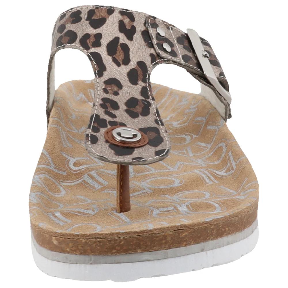 TOM TAILOR Zehentrenner Sommerschuh Dianette Flats In Leo Optik