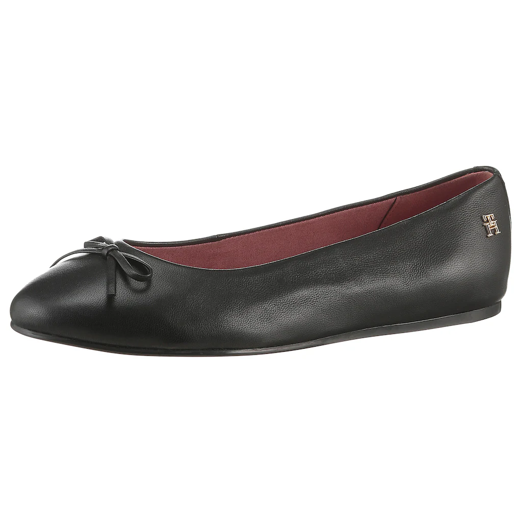 Tommy Hilfiger Ballerina »BALLERINA LEATHER FLAT BOW« Slipper Schlupfschuh Businessschuh mit Zierschleife kaufen