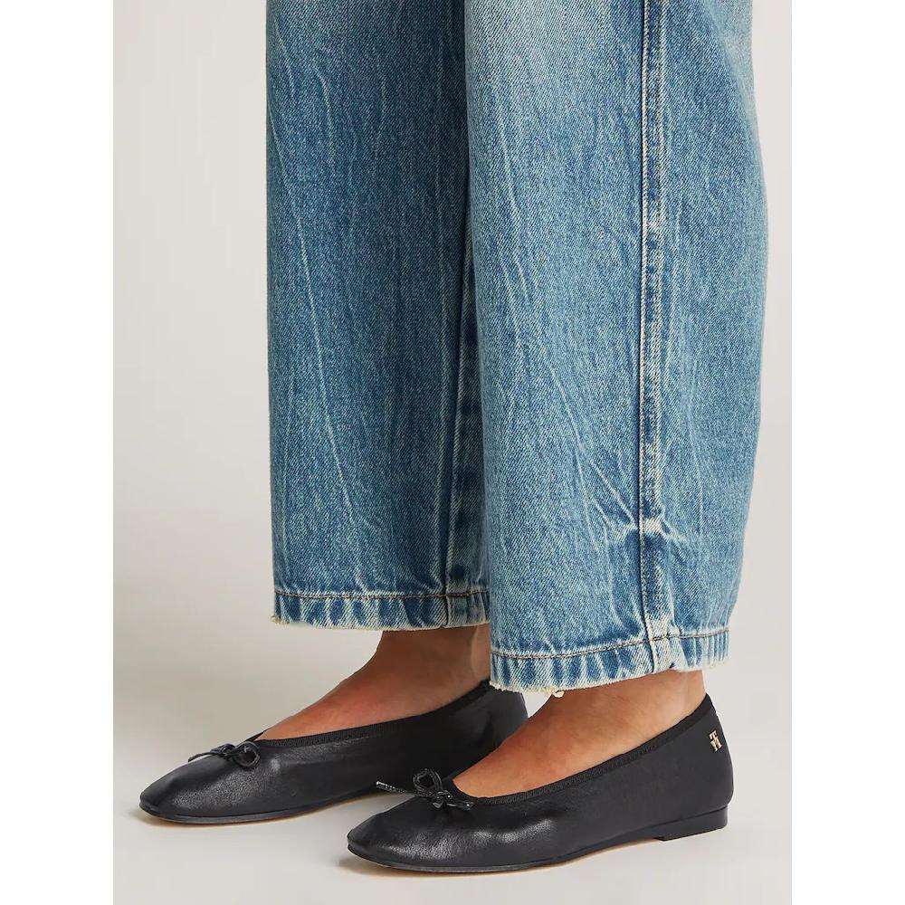 Tommy Hilfiger Ballerina »SOFT LEATHER BALLERINA BOW« Businessschuh Flats Slipper Schlupfschuh In Schmaler Form Kaufen