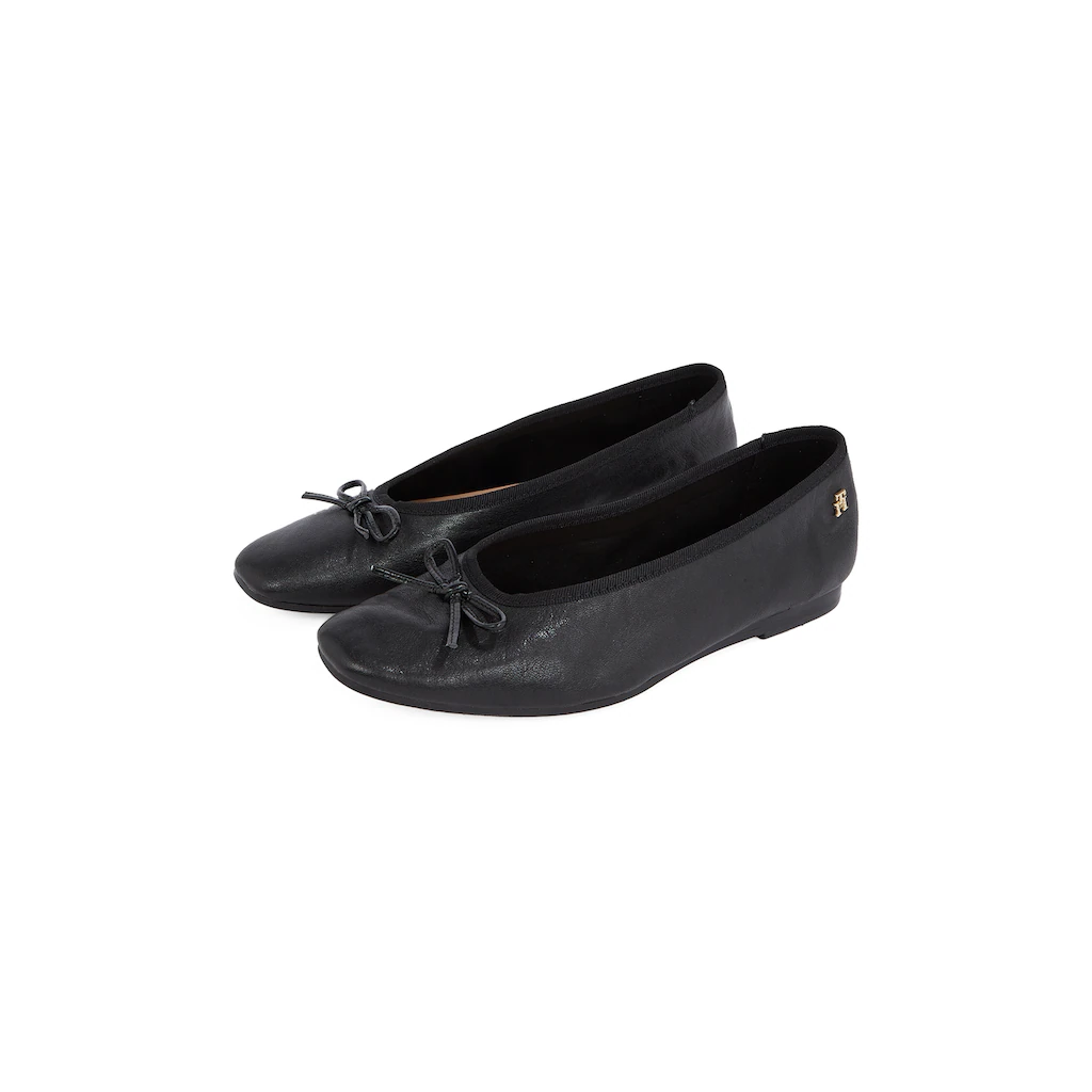 Tommy Hilfiger Ballerina »SOFT LEATHER BALLERINA BOW« Businessschuh Flats Slipper Schlupfschuh in schmaler Form kaufen