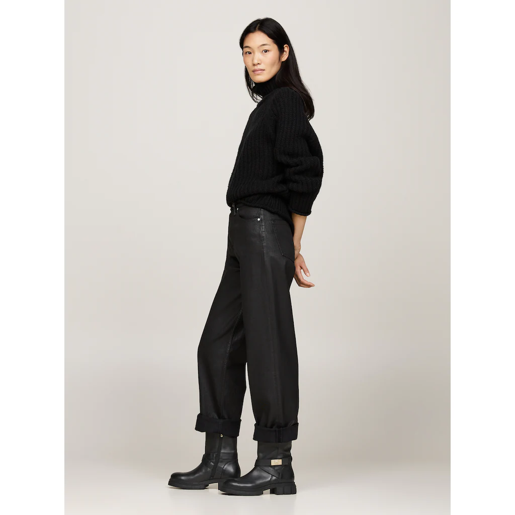 Tommy Hilfiger Bikerboots »BIKER LEATHER« Blockabsatz Stiefelette Boots Mit Goldfarbenem Schmuckelement Online Kaufen