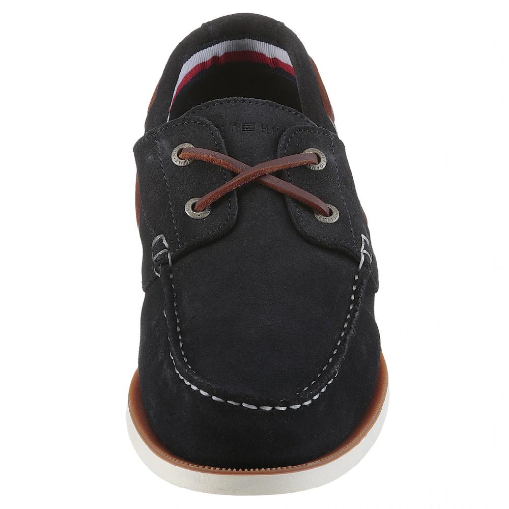 Tommy Hilfiger Bootsschuh »TH BOAT SHOE CORE SUEDE« Casualschuh Freizeitschuh Schnürer Mit Bänder-Durchzügen Online Bestellen