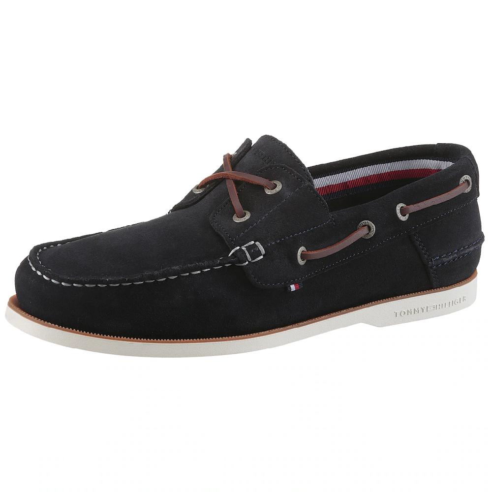 Tommy Hilfiger Bootsschuh »TH BOAT SHOE CORE SUEDE« Casualschuh Freizeitschuh Schnürer mit Bänder-Durchzügen online bestellen