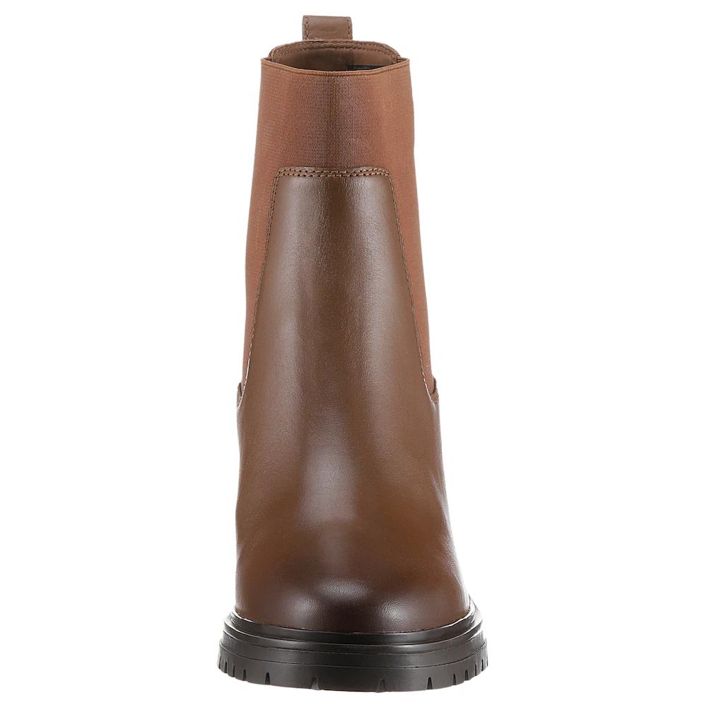 Tommy Hilfiger Chelseaboots »FLAG MID HEEL LEATHER CHELSEA« Blockabsatz Stiefelette Schlupfboots Mit Seitlicher Logoflag Online Kaufen