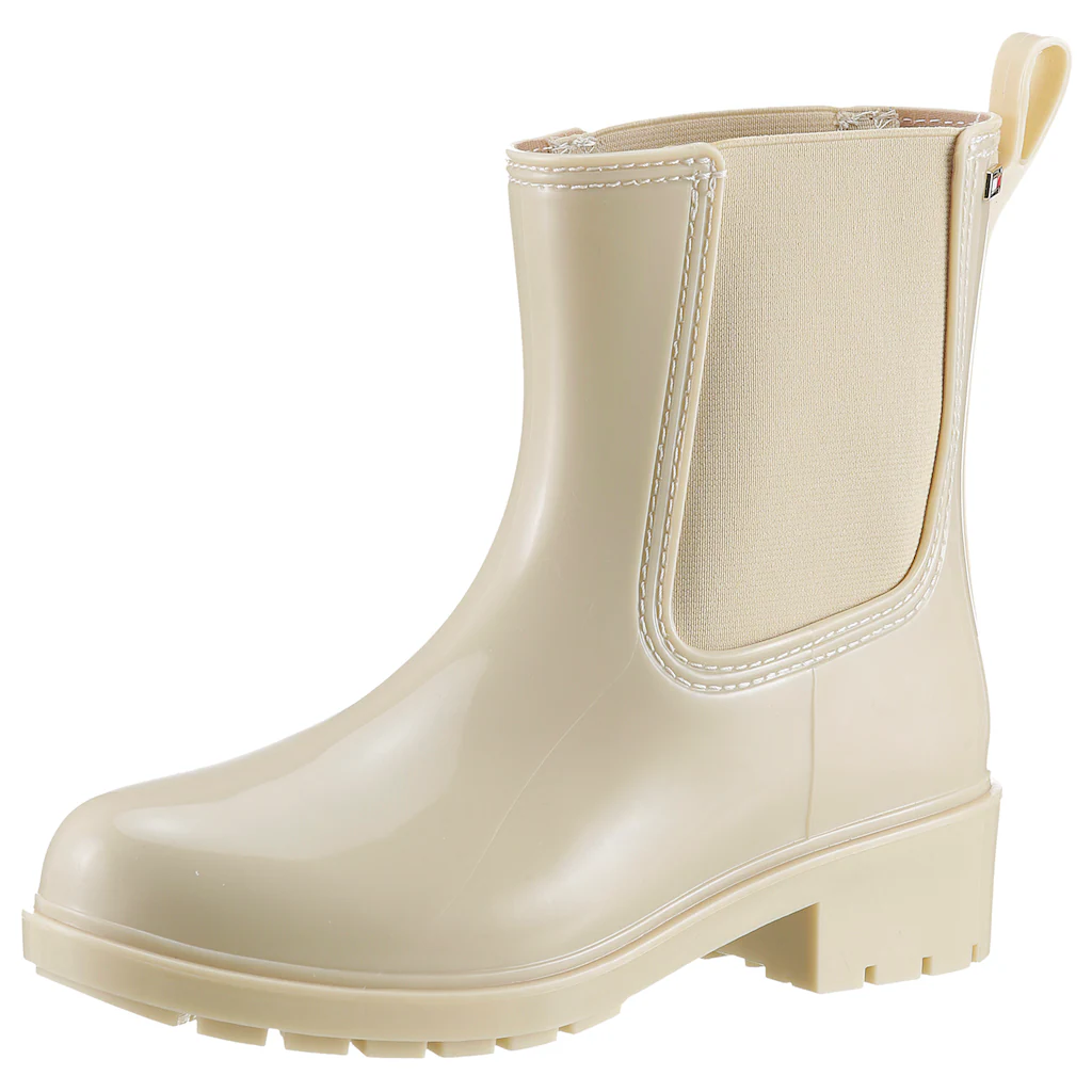 Tommy Hilfiger Chelseaboots »FLAG RAINBOOT« Gummistiefel Blockabsatz Schlupfschuh mit Anziehlasche ▷ für
