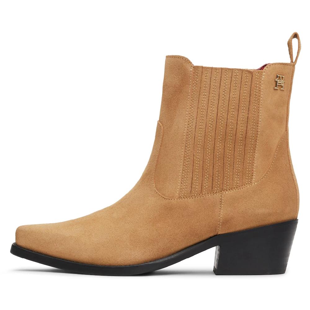 Tommy Hilfiger Cowboy Stiefelette »TH SUEDE COWBOY BOOT« Blockabsatz Westernstiefelette Stiefelette Boots in spitzer Form bestellen