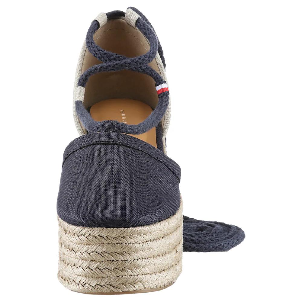 Tommy Hilfiger Espadrille »CLOSED TOE LINEN FLATFORM« Sommerschuh Keilabsatz Mit Schöner Fesselschnürung Online Kaufen