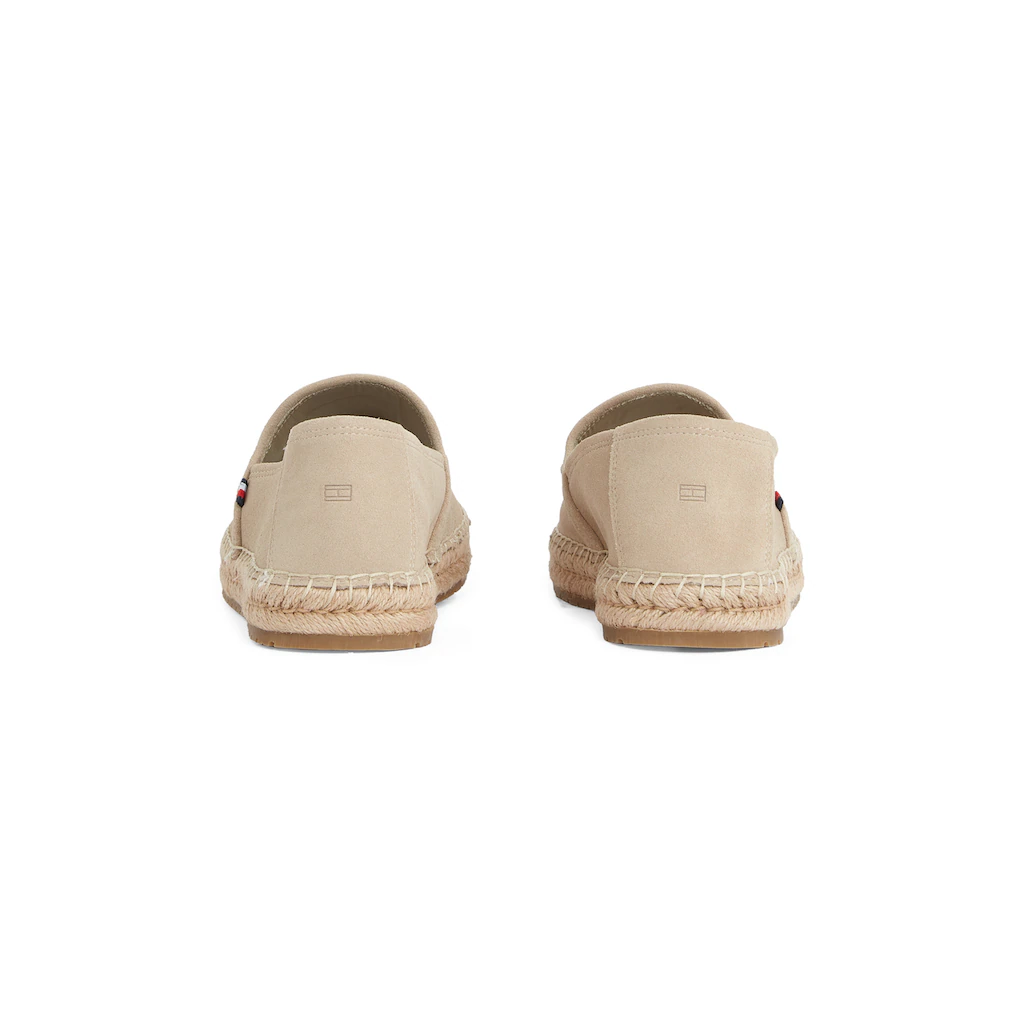 Tommy Hilfiger Espadrille »HILFIGER FLEX ESPA SUEDE LOAFER« Sommerschuh Schlupfschuh Slipper Mit Bastbezug Am Plateau