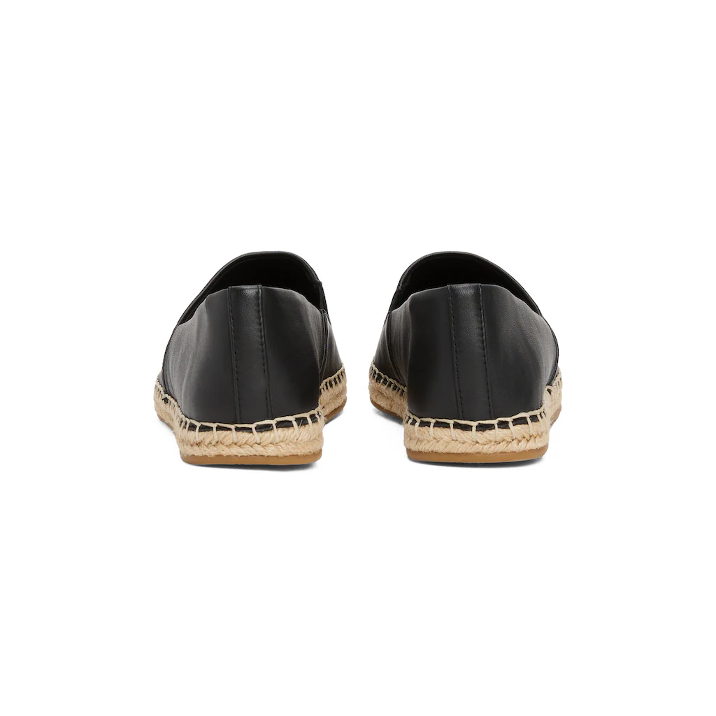 Tommy Hilfiger Espadrille »TH LOGO LEATHER ESPADRILLE« Sommermode Flats Slipper Schlupfschuh In Schmaler Form Online Kaufen