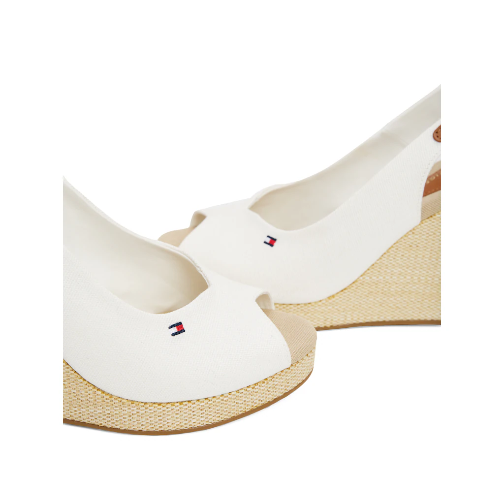 Tommy Hilfiger High-Heel-Sandalette »FLAG HIGH WEDGE ESPAD SLINGBACK« Sommerschuh Partyschuh Keilsandalette Dezente Flaggen-Stickerei