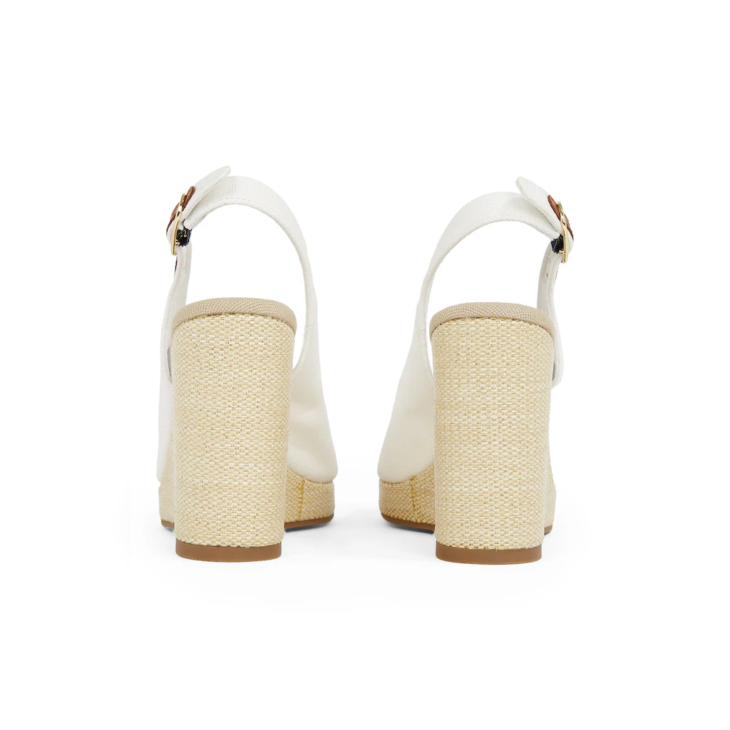 Tommy Hilfiger High-Heel-Sandalette »FLAG HIGH WEDGE ESPAD SLINGBACK« Sommerschuh Partyschuh Keilsandalette Dezente Flaggen-Stickerei