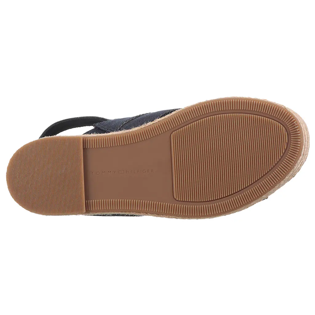 Tommy Hilfiger Keilsandalette »DENIM ESPADRILLE PLATFORM SANDAL« Plateau Riemchensandale Sommerschuh Mit Verstellbarer Schnalle