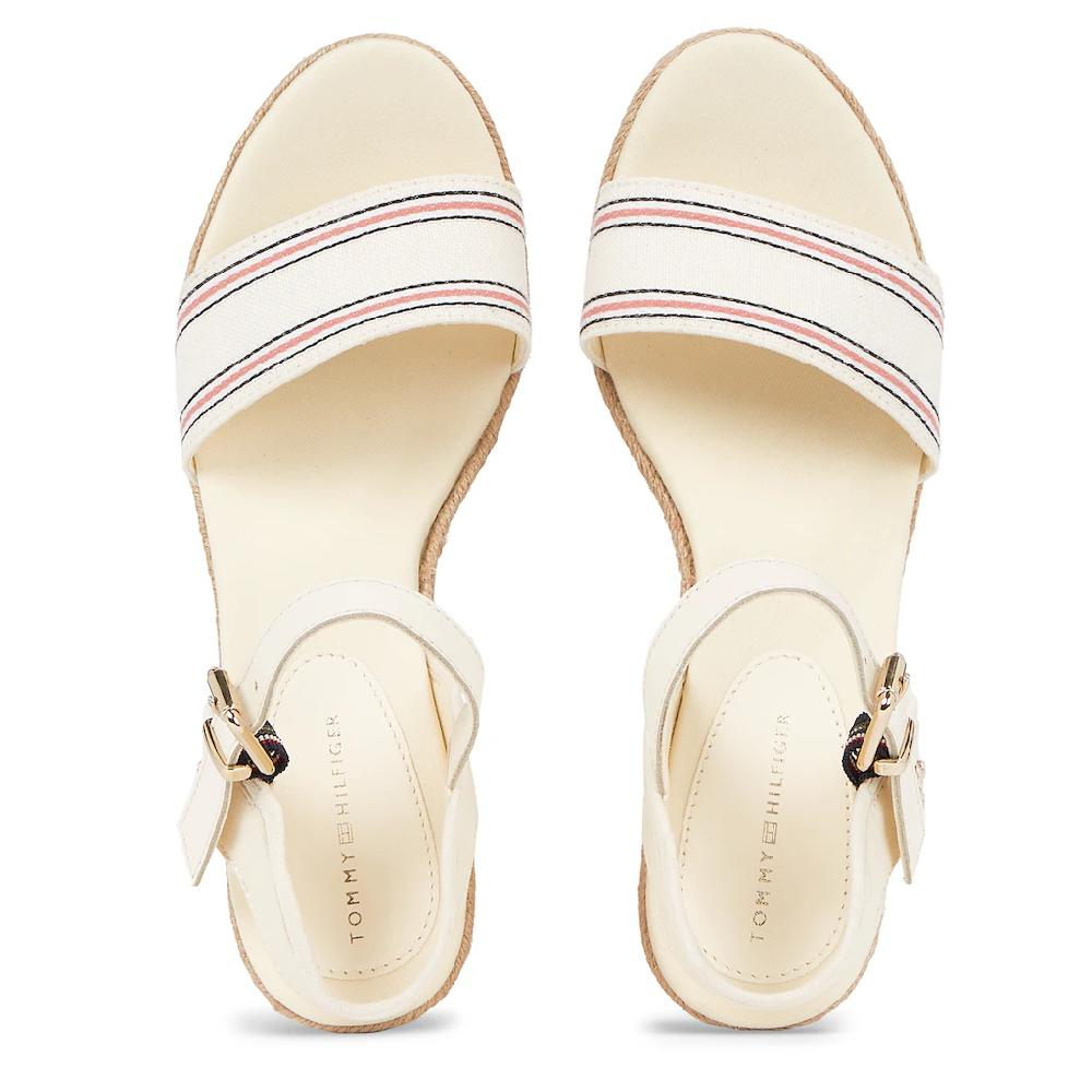Tommy Hilfiger Keilsandalette »SHIRTING WEDGE SANDAL« Sommerschuh Sandale Keilabsatz Mit Verstellbarer Schnalle