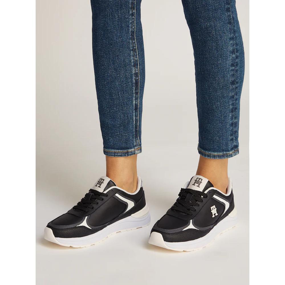 Tommy Hilfiger Keilsneaker »CASUAL FASHION RUNNER LTHR« Freizeitschuh Halbschuh Schnürschuh Mit Kontrastbesatz Online Bestellen