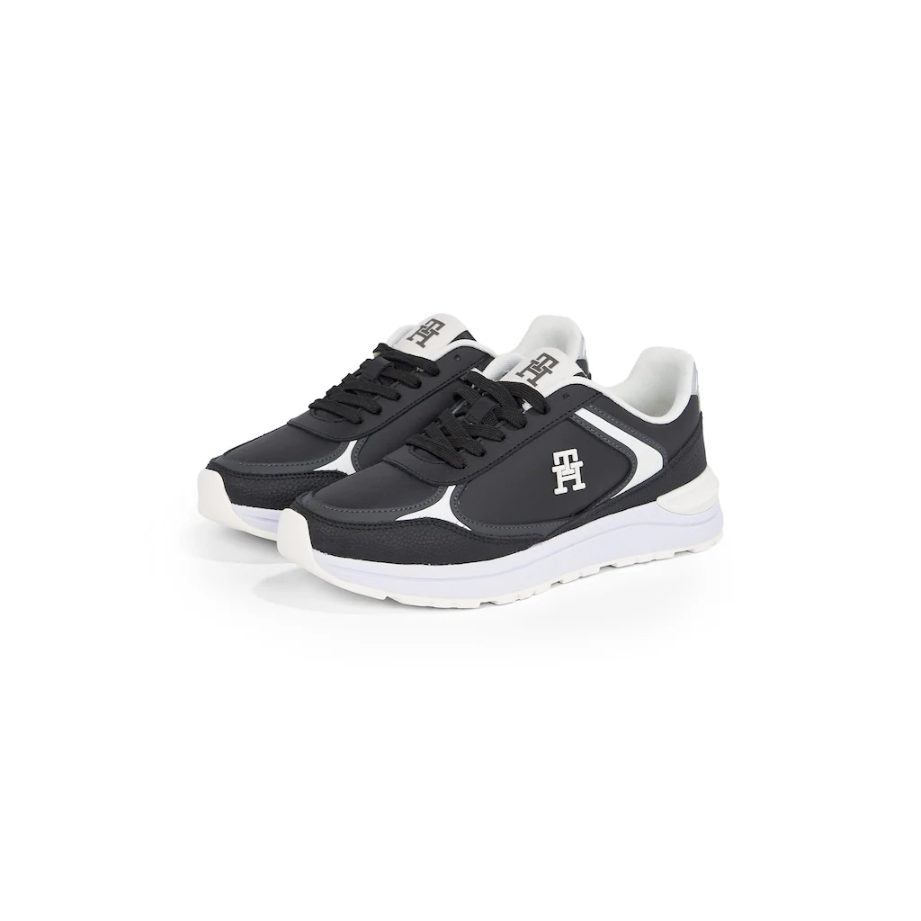 Tommy Hilfiger Keilsneaker »CASUAL FASHION RUNNER LTHR« Freizeitschuh Halbschuh Schnürschuh mit Kontrastbesatz online bestellen