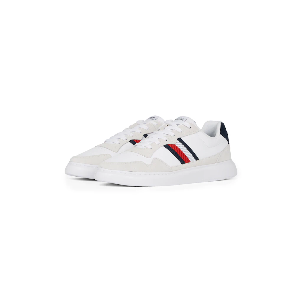 Tommy Hilfiger Keilsneaker »LIGHT CUPSOLE LTH MIX STRIPES« Freizeitschuh Halbschuh Schnürschuh Mit Seitlichen Streifen Bestellen