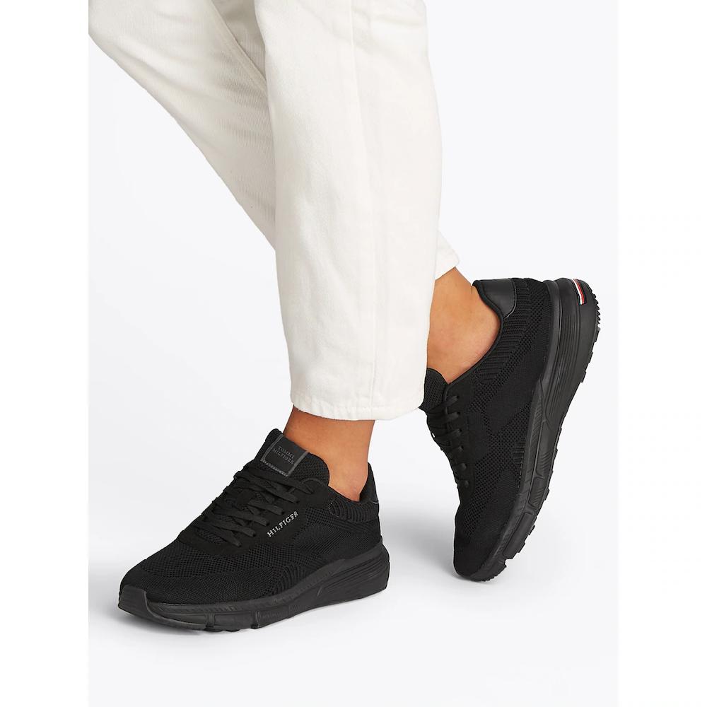 Tommy Hilfiger Keilsneaker »LIGHTWEIGHT RWB KNIT« Freizeitschuh Halbschuh Schnürer Mit Kontrast-Logo Online Kaufen