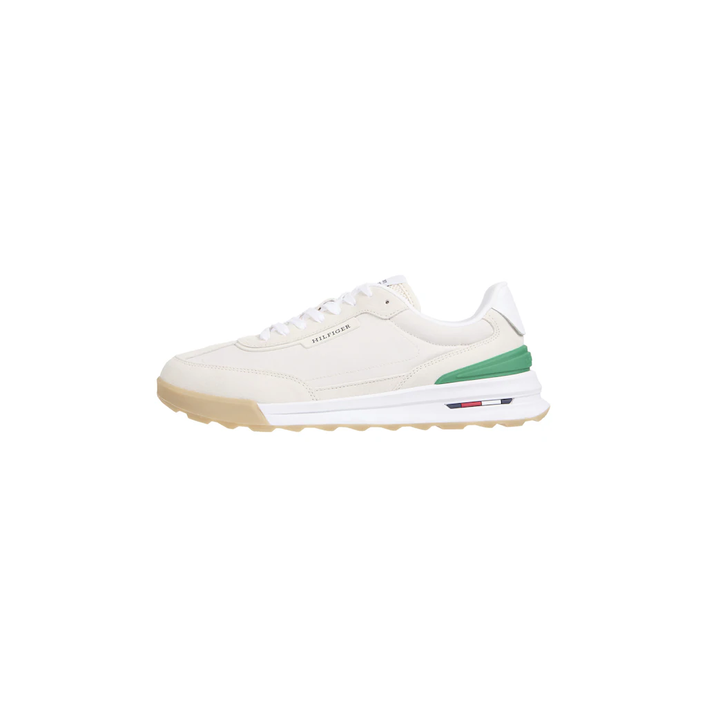Tommy Hilfiger Keilsneaker »RETRO RUNNER SEASONAL« Freizeitschuh Halbschuh Schnürschuh Kontrastbesatz An Der Ferse